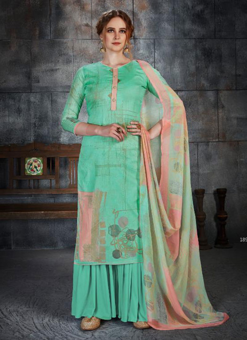 Jennifer Pure Cambric Designer Printed Party Wear Plazzo Suit Collection 189-001-008